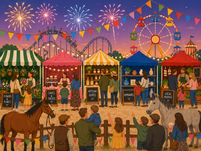 Fireworks finale lighting up Ballyclare on the closing Saturday of the fair